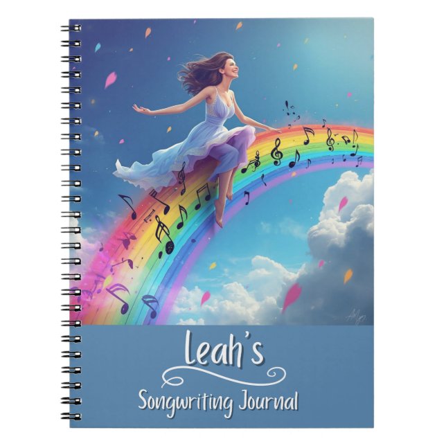 PERSONALIZED Songwriting Journal, Spiral Bound Anteckningsbok (Framsidan)