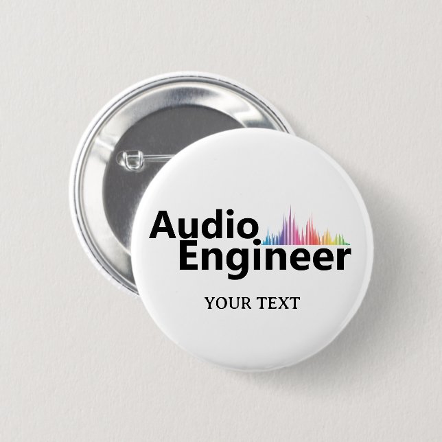 Personalized Sound Engineer Audio Engineering Knapp (Framsida & baksida)