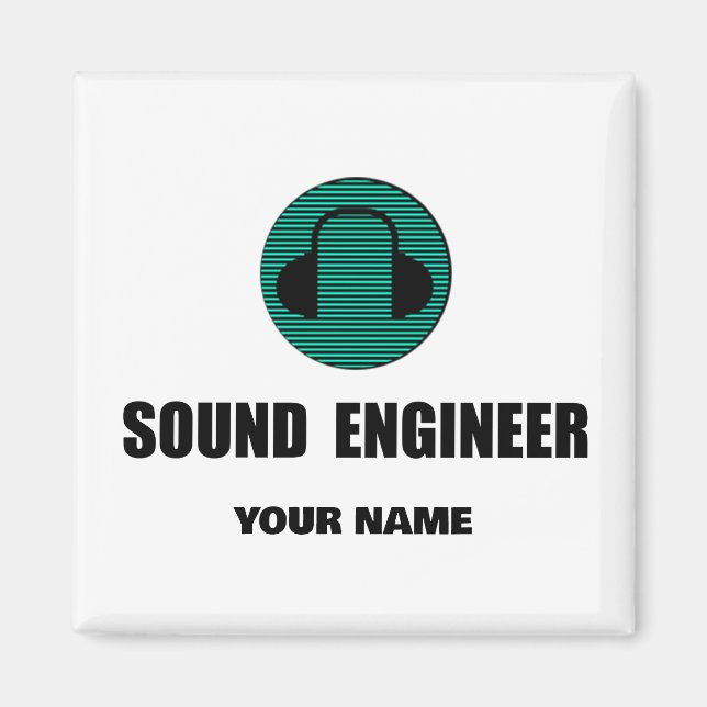 Personalized Sound Engineer Audio Engineering Magnet (Framsidan)