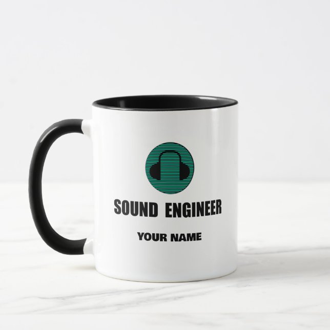 Personalized Sound Engineer Audio Engineering Mugg (Vänster)