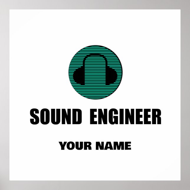 Personalized Sound Engineer Audio Engineering Poster (Framsidan)