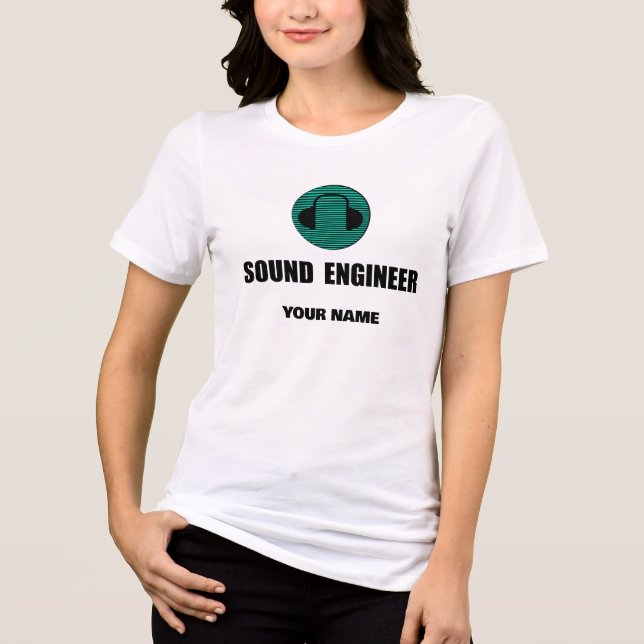 Personalized Sound Engineer Audio Engineering T Shirt (Framsida)