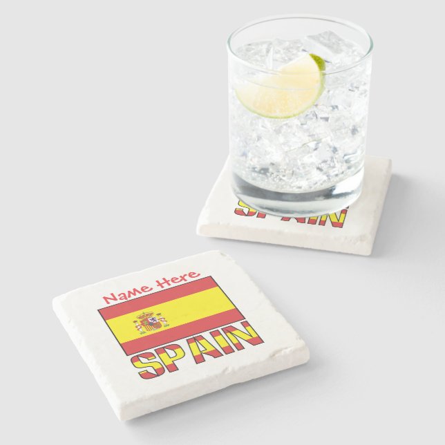 Personalized Spain Flag Heritage Design Stenunderlägg (Sidan)