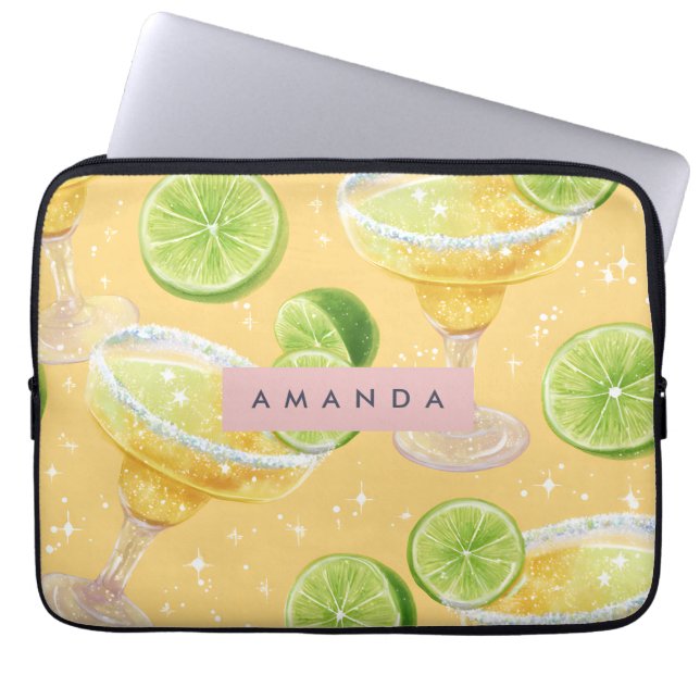 Personalized Sparkle Margarita & Lime Laptop Fodral (Framsidan)
