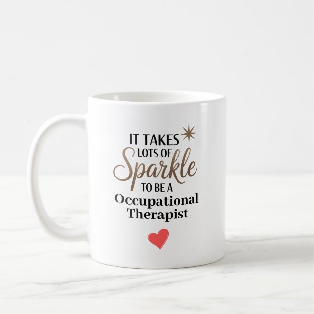 Personalized Sparkle Occupational Therapist Kaffemugg (Vänster)
