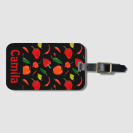 Personalized Spicy Pepper Pattern  Bagagebricka