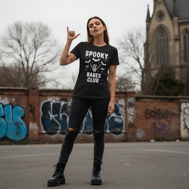 Personalized Spooky Halloween Group College Party T Shirt (Skapare uppladdad)