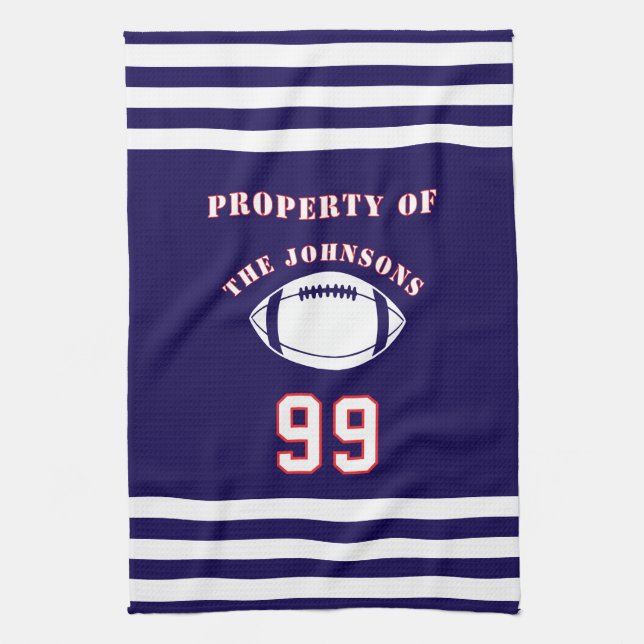 Personalized Sports Towel | Custom Football Player Kökshandduk (Vertikal)