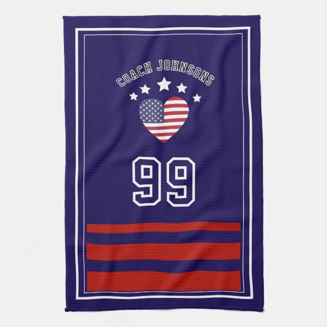 Personalized Sports Towel | Custom Football Player Kökshandduk (Vertikal)