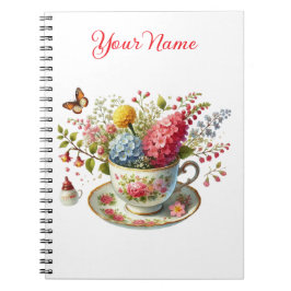 Personalized Spring Floral Spiral Notebook – Anteckningsbok