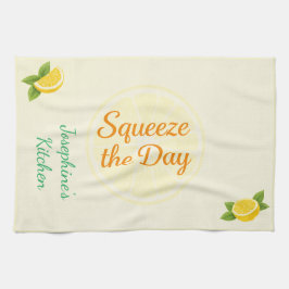 Personalized Squeeze the Day Lemon Kitchen Towel Kökshandduk