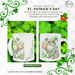 Personalized St. Patrick's Day Frosted Glass Mug Frostad Glasmugg