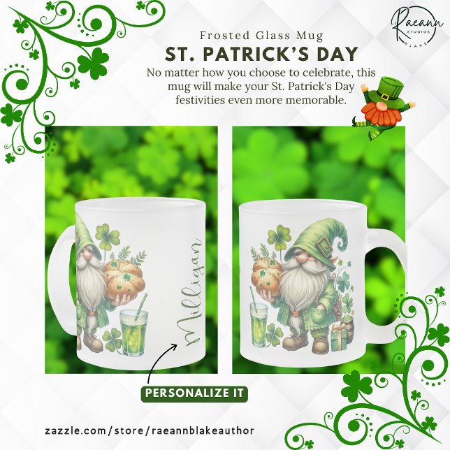 Personalized St. Patrick's Day Frosted Glass Mug Frostad Glasmugg (Skapare uppladdad)