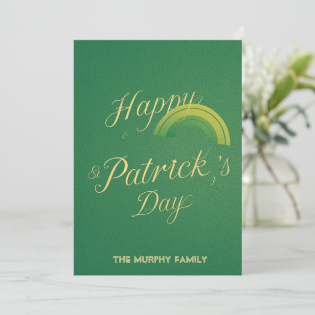 Personalized St Patrick's Day Holiday Card Julkort (Stående Fram)