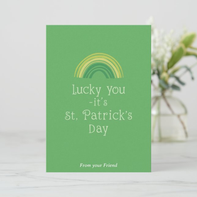 Personalized St Patrick's Day Holiday Card Julkort (Stående Fram)