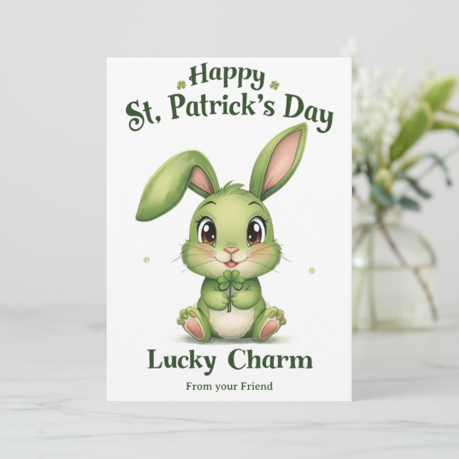 Personalized St Patrick's Day Holiday Card Julkort (Stående Fram)