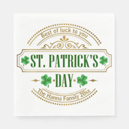 Personalized St. Patrick's Day I Luck of the Irish Pappersservett