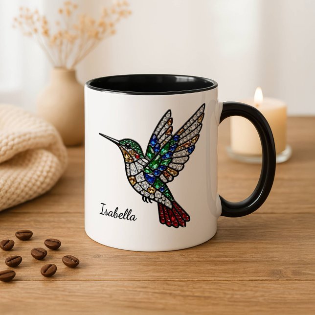 Personalized Stained Glass Hummingbird Coffee Cup  Mugg (Skapare uppladdad)