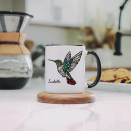 Personalized Stained Glass Hummingbird Coffee Cup  Mugg