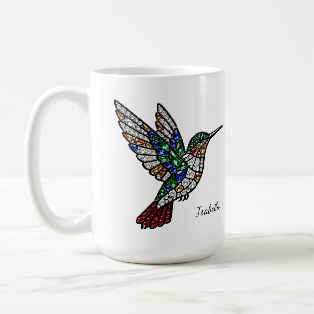Personalized Stained Glass Hummingbird Mug Kaffemugg (Vänster)
