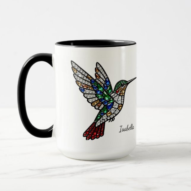 Personalized Stained Glass Hummingbird Mug Mugg (Vänster)