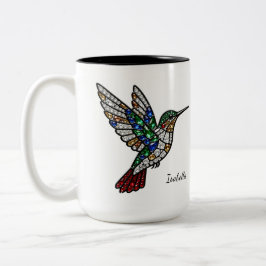 Personalized Stained Glass Hummingbird Mug Två-Tonad Mugg