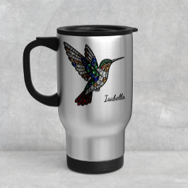 Personalized Stained Glass Hummingbird Travel Mug Resemugg