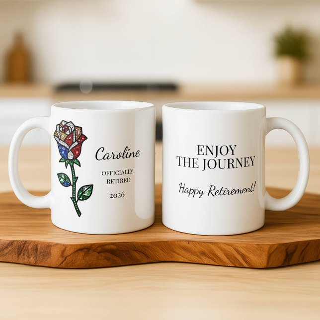 Personalized Stained Glass Rose Retirement Mug  Mugg (Skapare uppladdad)