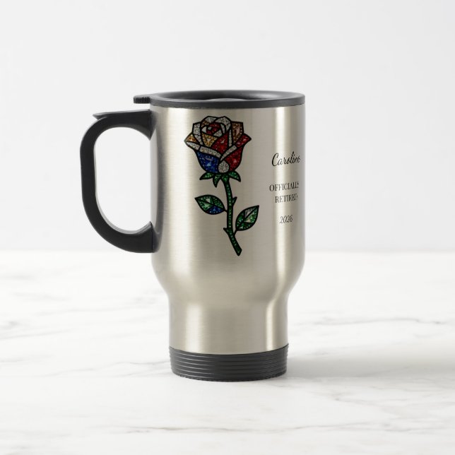 Personalized Stained Glass Rose Retirement Mug  Resemugg (Vänster)