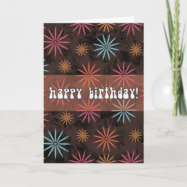 Personalized Starburst Birthday Kort (Framsida)