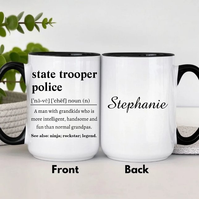 Personalized State Trooper Police Definition Mugg (Skapare uppladdad)