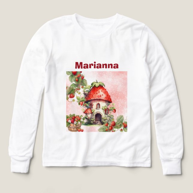Personalized Strawberry & Little Mouse Tri-Blend  T Shirt (Design framsida)