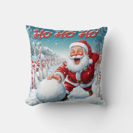 Personalized Striking Santa Bowling Kudde