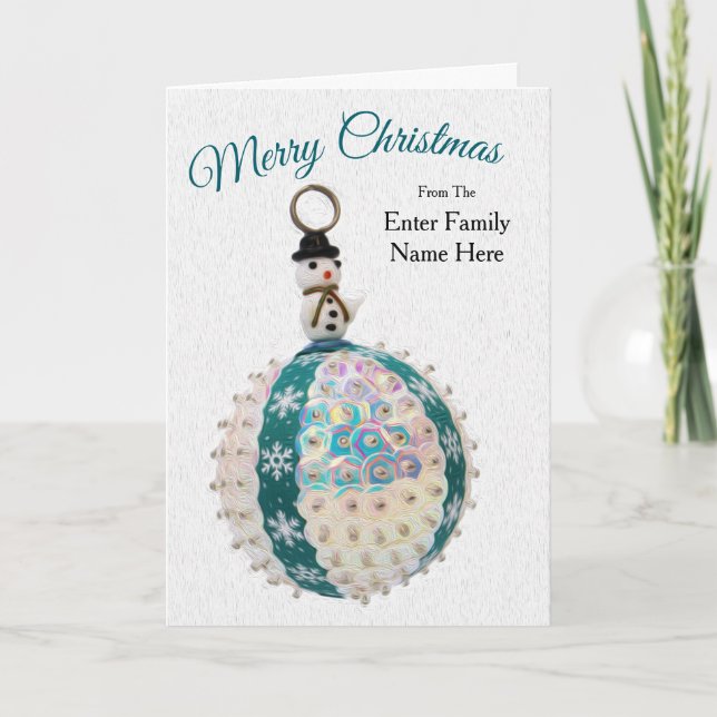 Personalized Stylized Snowman Christmas Card Helgkort (Framsida)