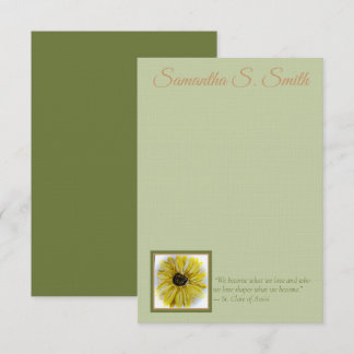 Personalized Sunflower Flat Note Card Inbjudningar
