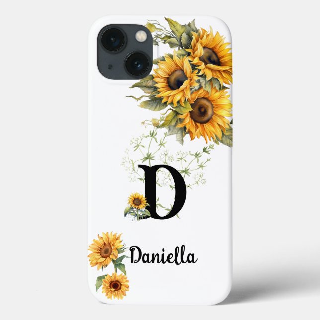 Personalized Sunflower Initial Name Design (Baksida)