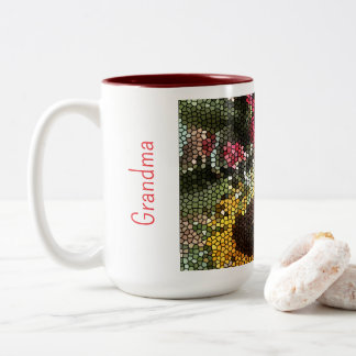 Personalized Sunflower Mosaic Cup Två-Tonad Mugg