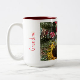 Personalized Sunflower Mosaic Cup Två-Tonad Mugg
