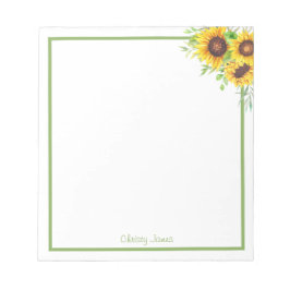 Personalized Sunflower Notepad Anteckningsblock