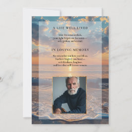 Personalized Sunset Funeral Invitation Inbjudningar