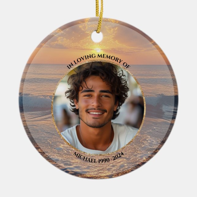 Personalized Sunset Memorial Ornament (Framsidan)
