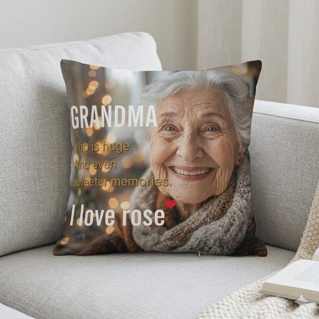 Personalized "Sweeter Memories" Grandma Photo  Kudde (Skapare uppladdad)
