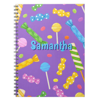 Personalized Sweets Notebook | Lilac Candy Design Anteckningsbok
