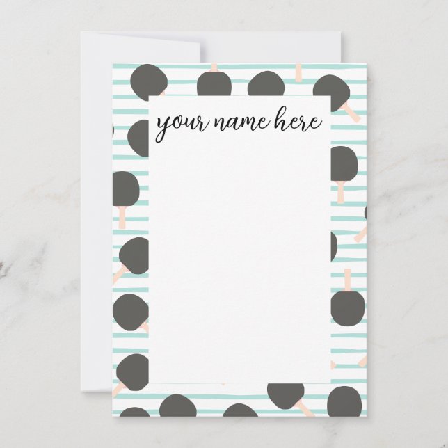 Personalized Table Tennis Notecards Anteckningskort (Framsida)