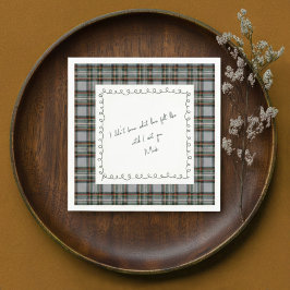 Personalized Tartan Border Love Note Napkin  Pappersservett