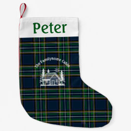 Personalized Tartan Family Cabin Christmas Liten Julstrumpa