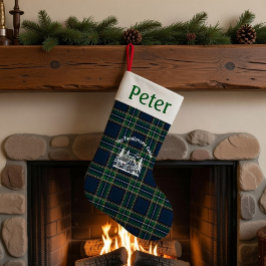 Personalized Tartan Family Cabin Christmas  Liten Julstrumpa