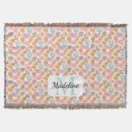 Personalized Tea & Baker Monogram Throw Blanket Filt