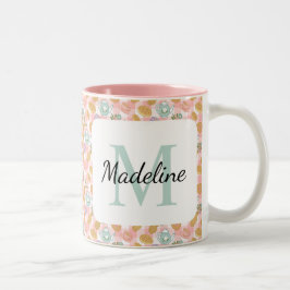 Personalized Tea Lover & Baker Monogram Name Mug Två-Tonad Mugg
