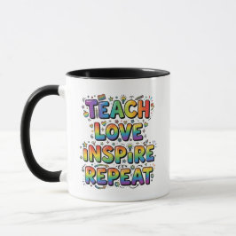 Personalized Teach Love Inspire Repeat Teacher Mugg